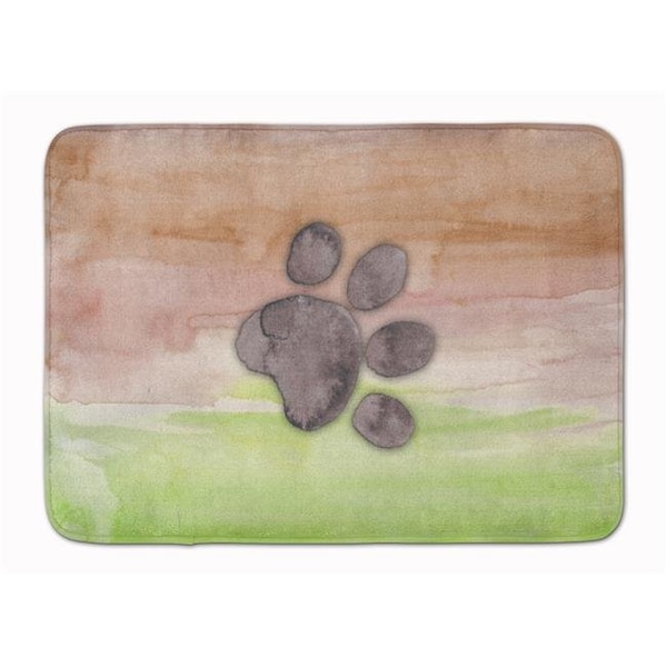 Carolines Treasures Carolines Treasures BB7359RUG Dog Paw Watercolor Machine Washable Memory Foam Mat BB7359RUG - main